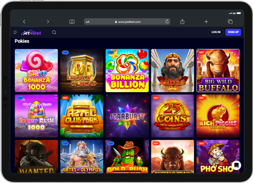 Games on Jet4Bet Mobile App